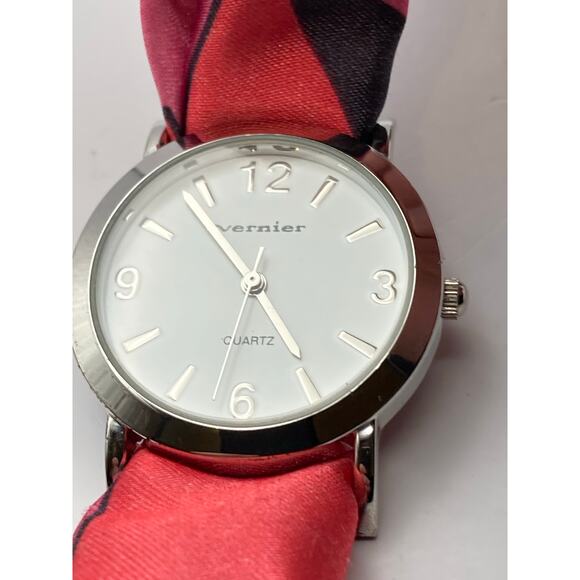 Vernier 7 West Womens Watch 32mm - New Battery - Adjustable Cloth Leather Band - Picture 2 of 12